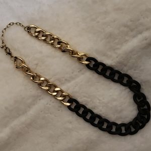 Vintage Gold and Black Chain Necklace